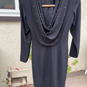 Liz Claiborne Black Dress with Gold Studs  Vintage NOS size 4 NWT